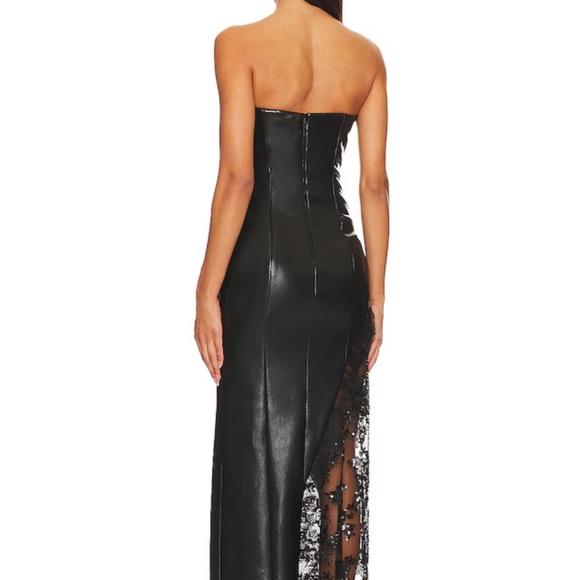 BNWT Alice + Olivia Black Maxi Dress with Lace Detail size 2 - Picture 2 of 4